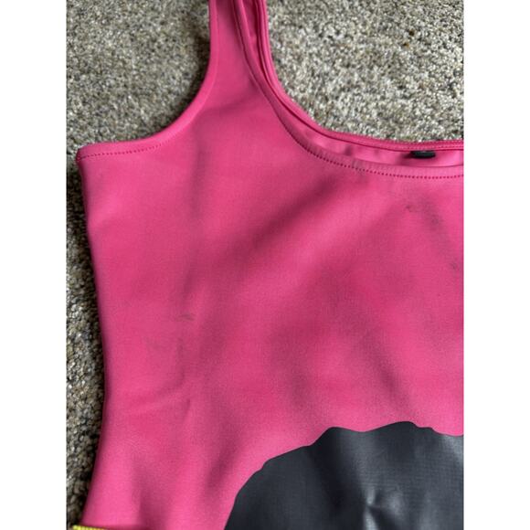 ASAALI Jean Co. Pink Bodycon Dress Bright Pink Graphic Size Small - Picture 4 of 9